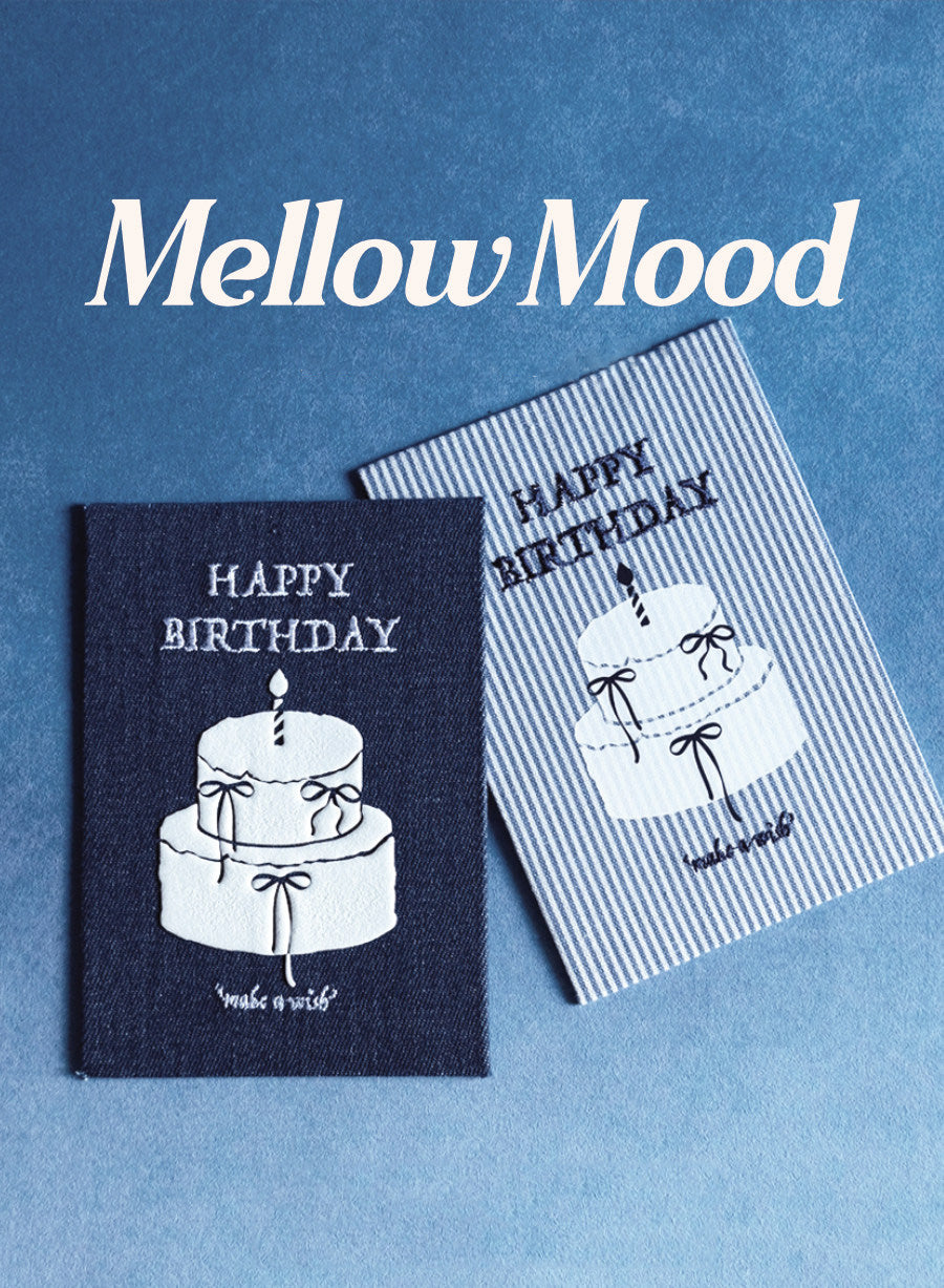 Handmade Denim Fabric Birthday Card - "Happy Birthday"