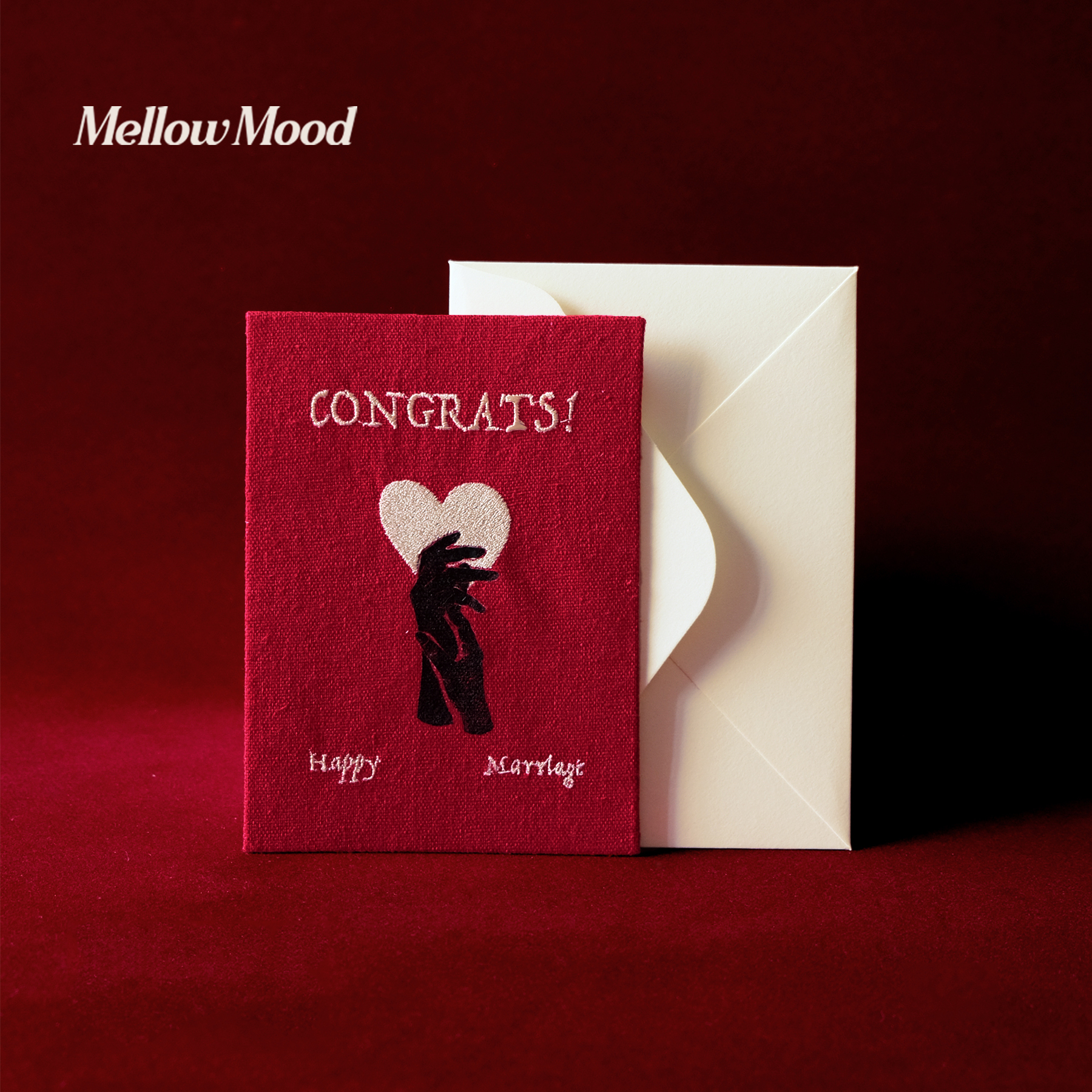 Original Wedding Greeting Card - Marriage Congrats Card - White