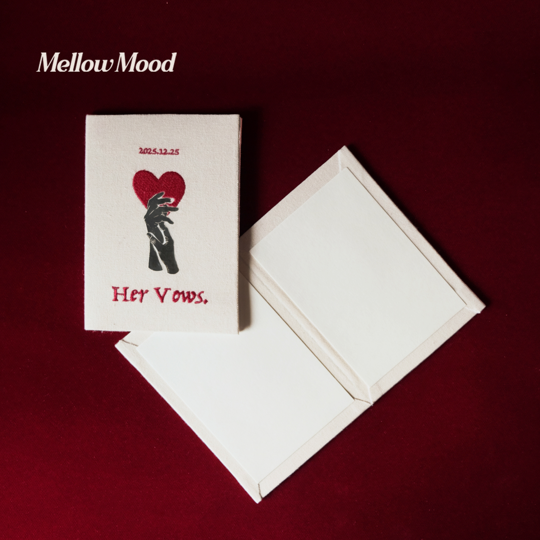 Wedding Vows Card White Set - "His & Her"  Wedding Keepsake