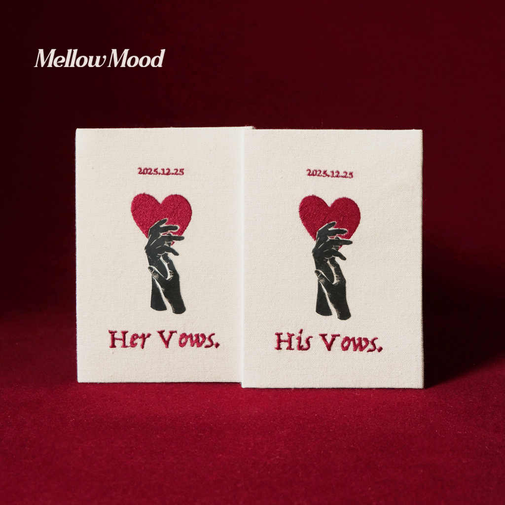 Wedding Vows Card White Set - "His & Her"  Wedding Keepsake
