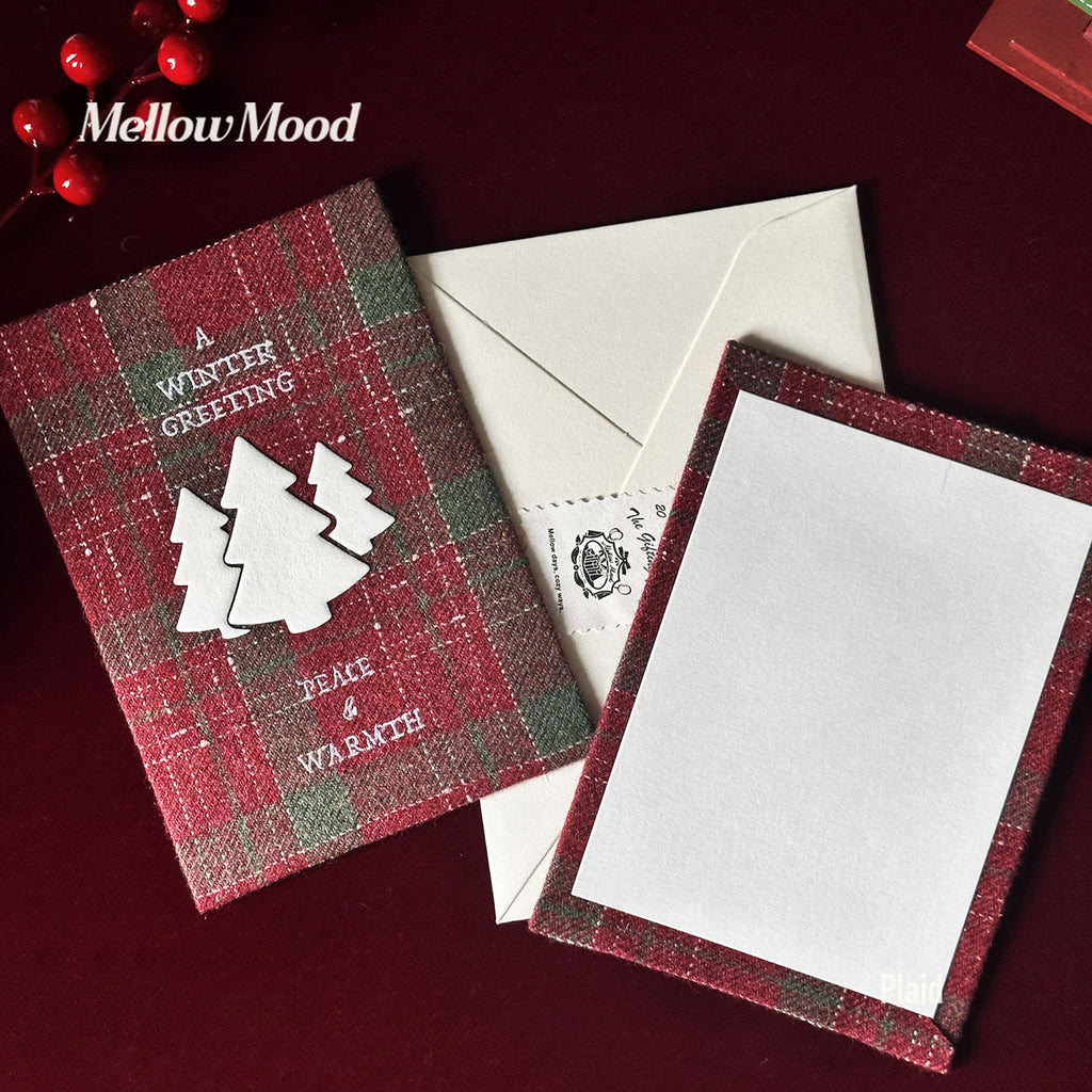Handmade Fabric Christmas Card - "Peace & Warmth"