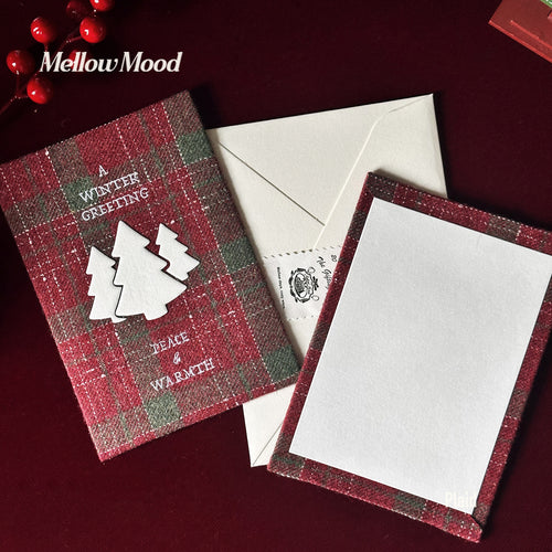 Handmade Fabric Christmas Card - "Peace & Warmth"