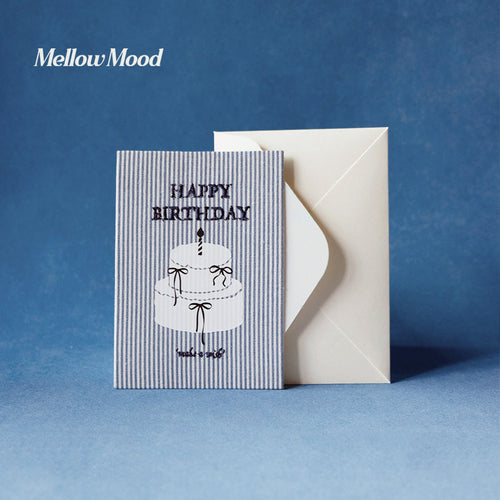 Handmade Denim Fabric Birthday Card - "Happy Birthday"
