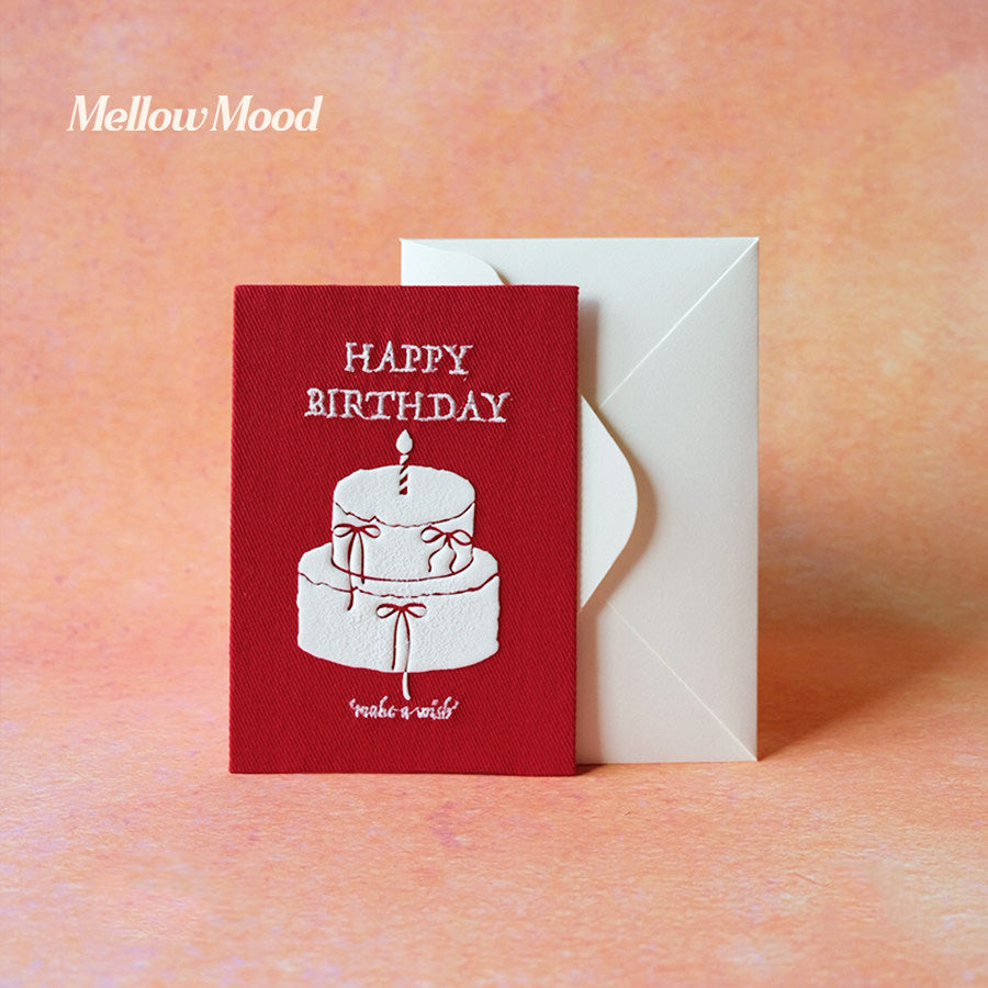 Original Handmade Fabric Greeting Card - "Happy Birthday"