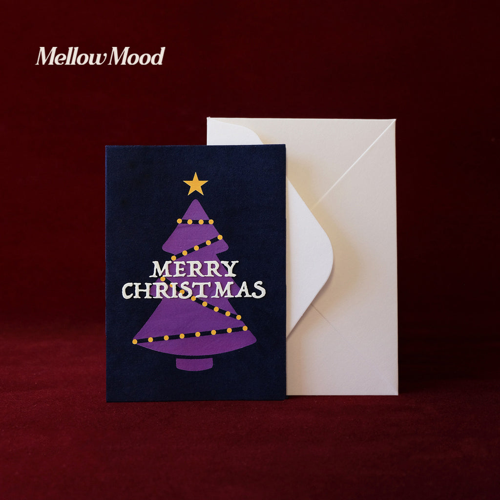 Handmade Fabric Christmas Card Set- Green - "Merry Christmas"
