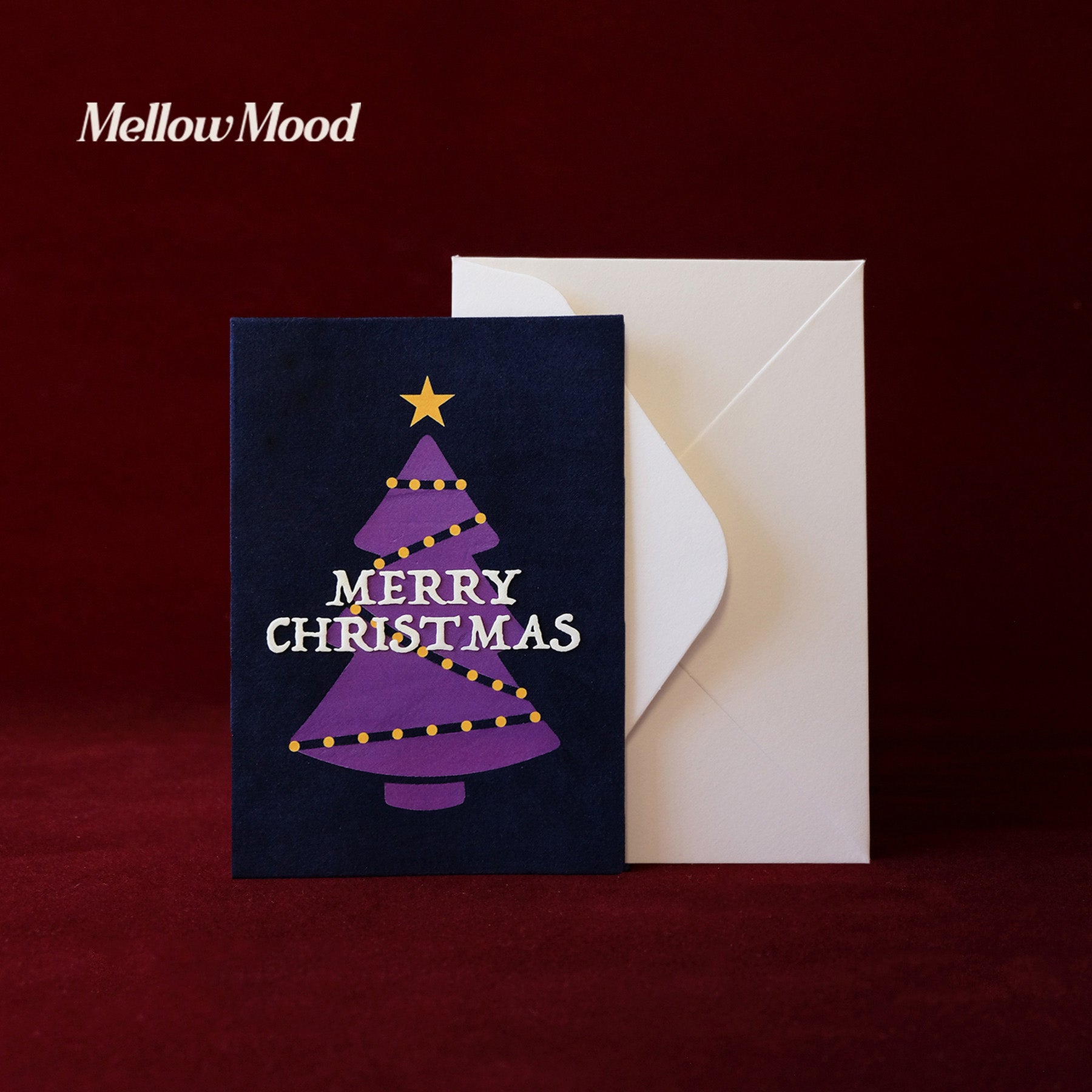 Handmade Fabric Christmas Card Set- Green - "Merry Christmas"