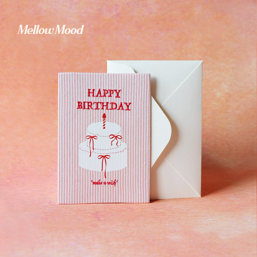Original Handmade Fabric Greeting Card - "Happy Birthday"