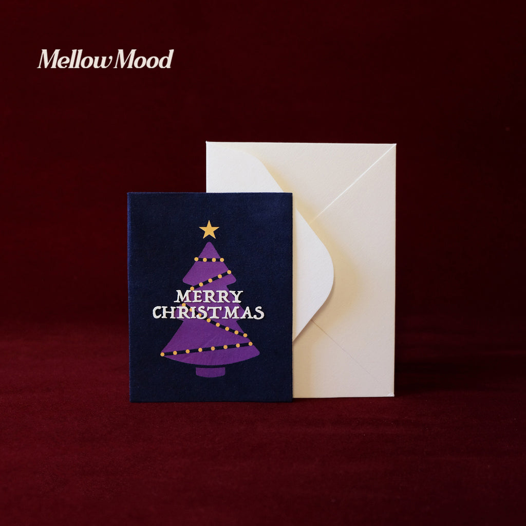 Handmade Fabric Christmas Card Set- Green - "Merry Christmas"