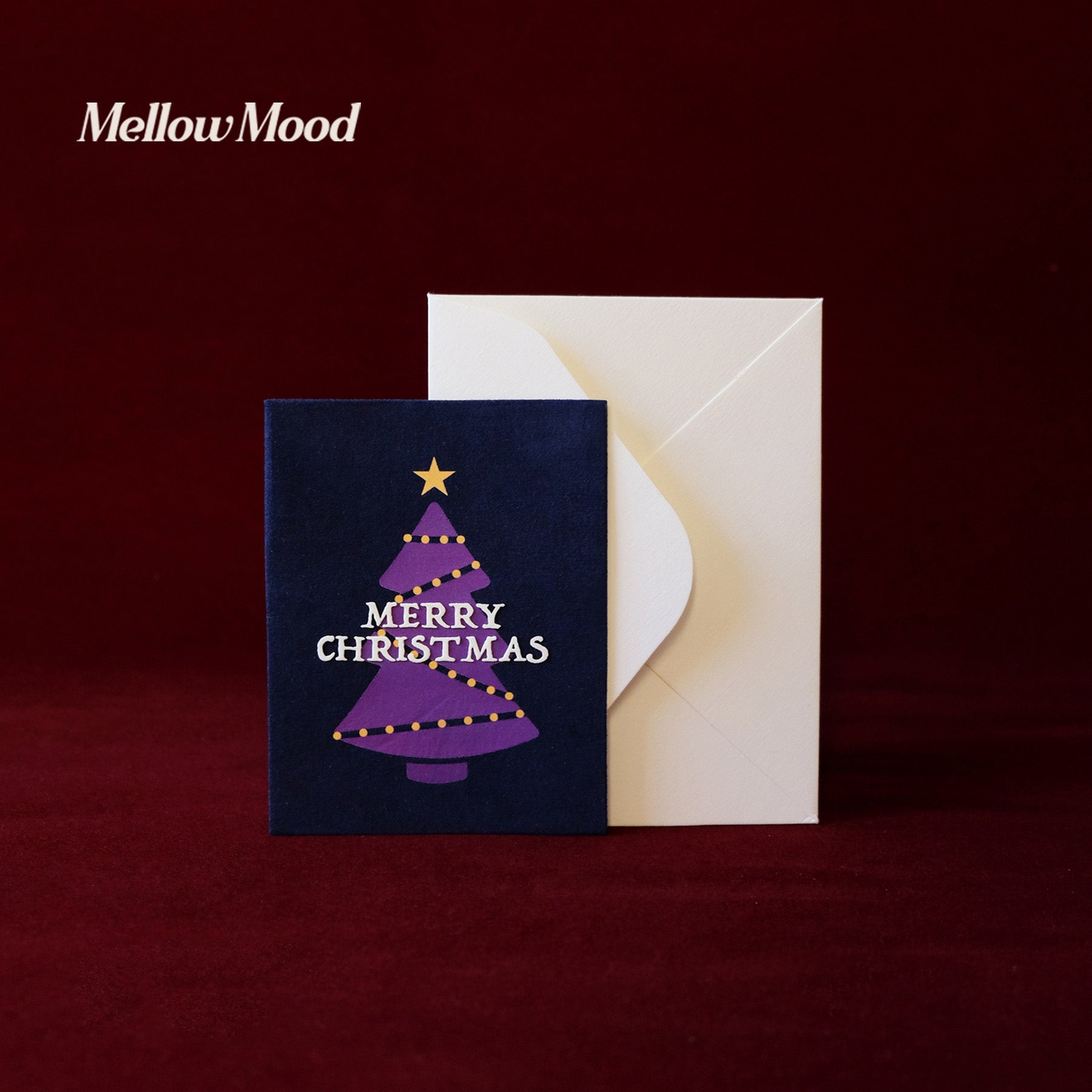 Handmade Fabric Christmas Card Set- Green - "Merry Christmas"